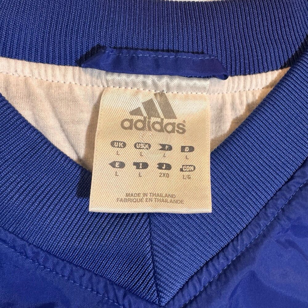 Adidas Golf Pullover Men's Large Blue & White 3 Stripes , Long Sleeved Sporty - Picture 3 of 7